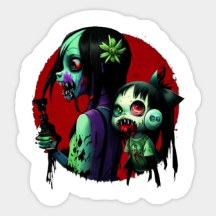 Zombie parents and children Sticker